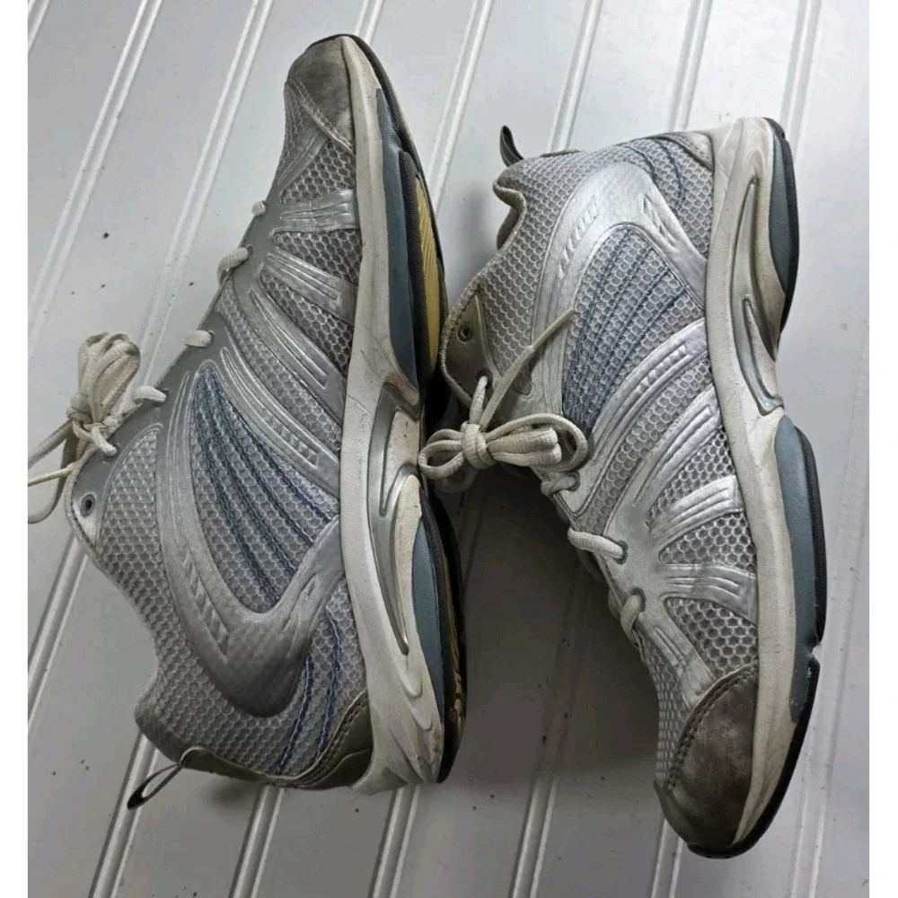 Ryka Enhance Training Sneakers Women's‎ K1822WSHL Silver White Blue Lime Cross